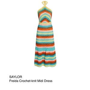 SAYLOR freida crochet-knit midi dress